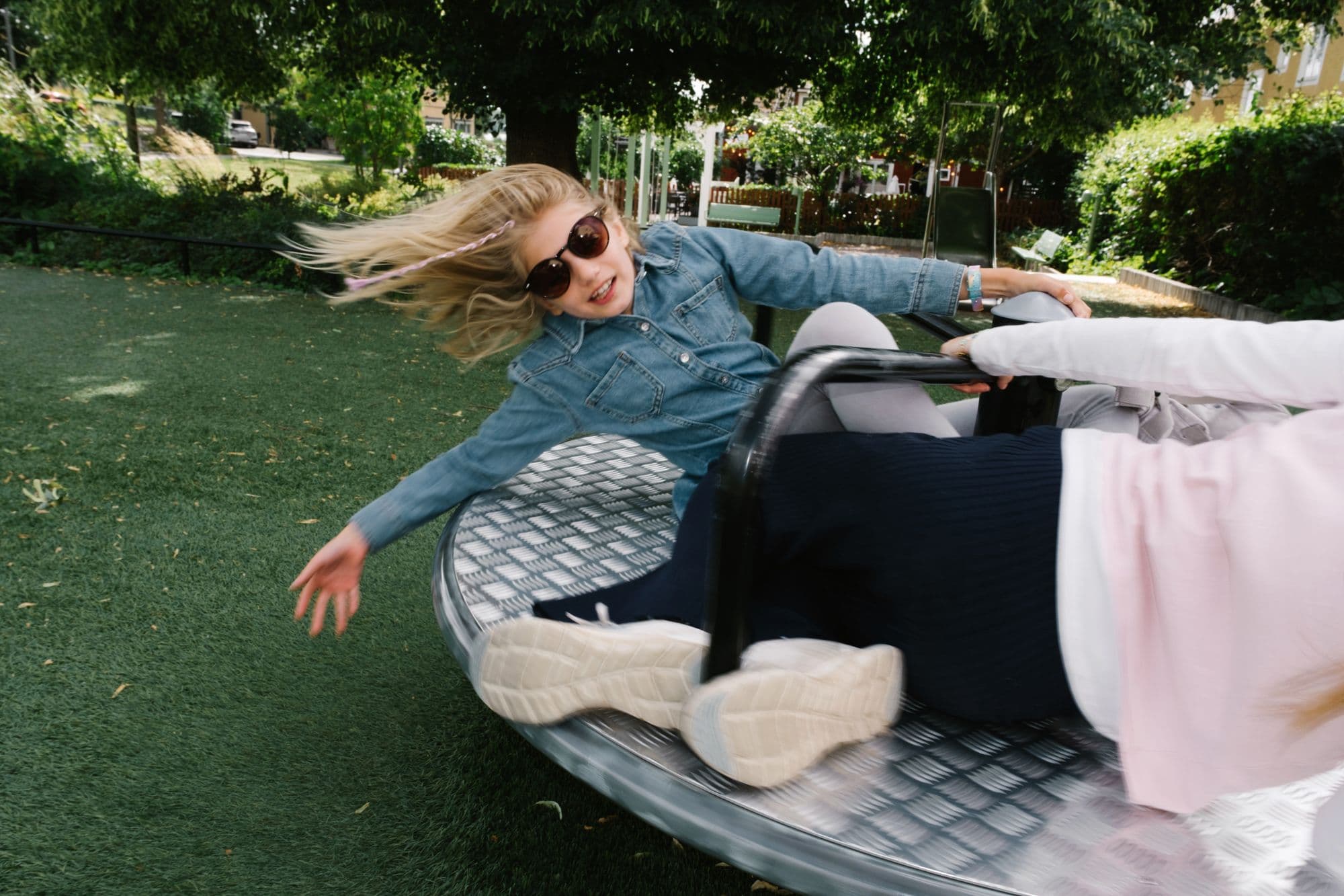 Child playing outdoors in nature